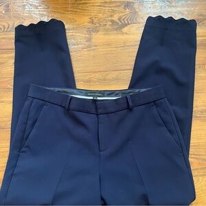 Banana Republic Navy Avery Ankle Pants Scallop Hem Straight Leg Career Office 6‎